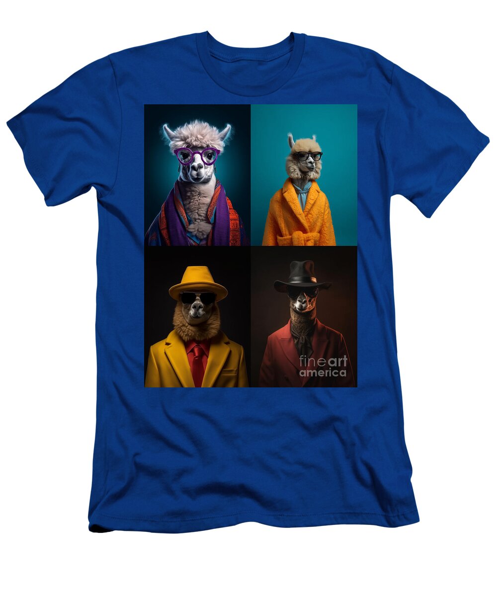 Portrait of Alpaca Surreal Cinematic Minimalist By Asar Studios Celestial Images T-Shirt