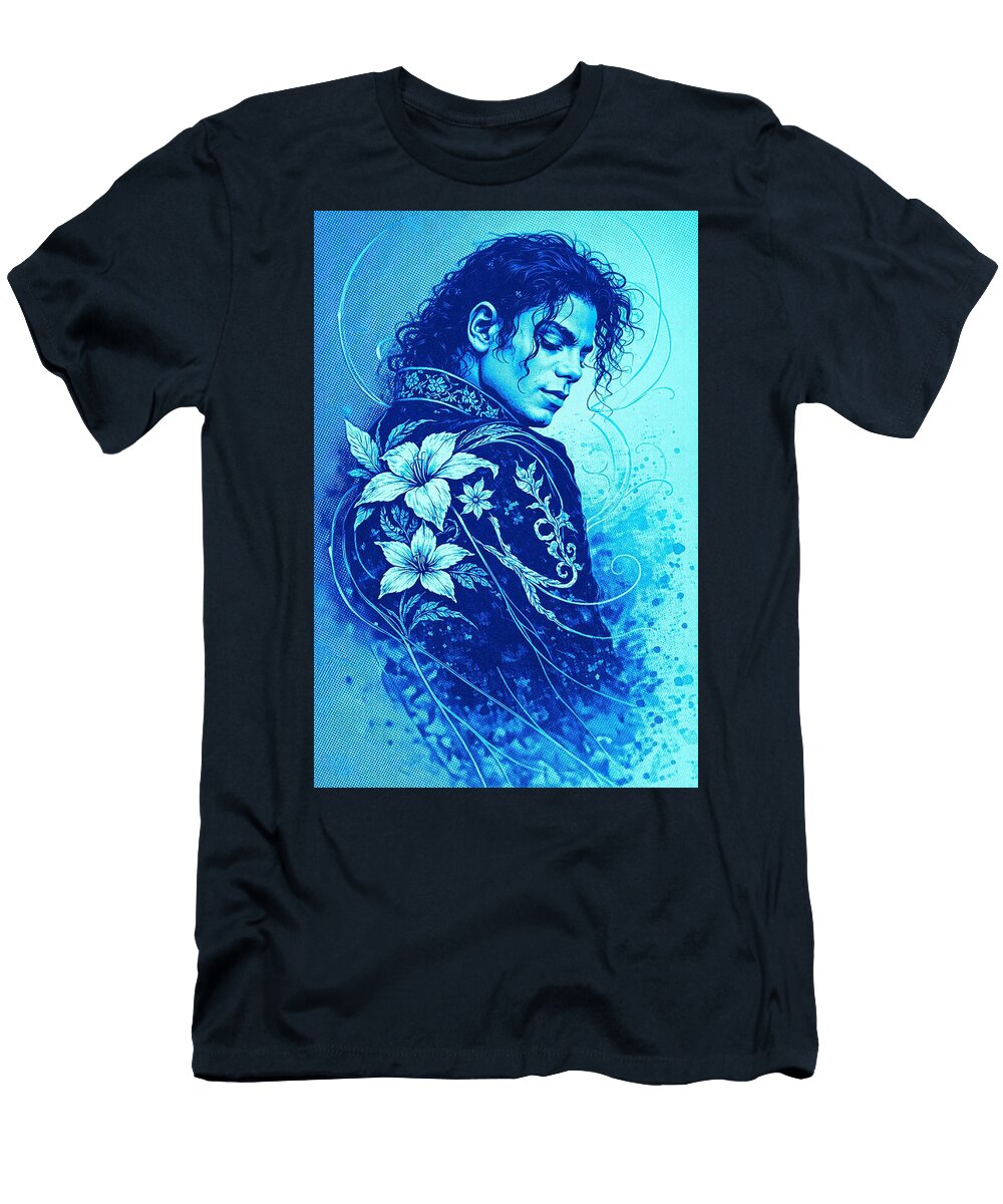 Portrait of Michael Jackson in Blue Museum of Exquisities T-Shirt