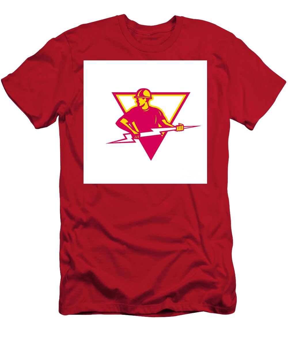 Power Lineman with Thunderbolt Triangle Aloysius Patrimonio T-Shirt