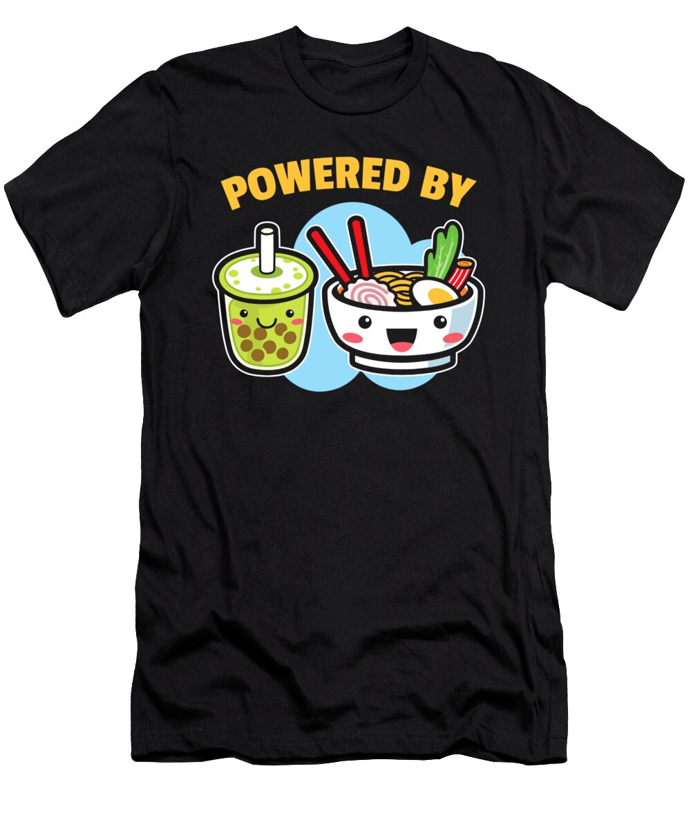 Powered By Bubble Tea Ramen Drink Lover Cute Kawaii Boba 1 T-Shirt