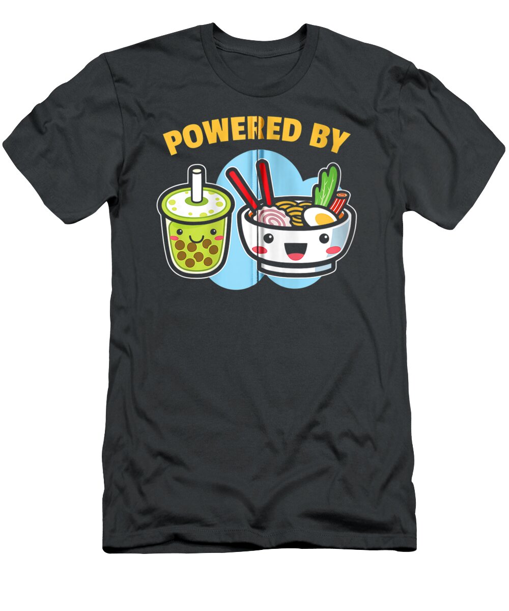 Powered By Bubble Tea Ramen Drink Lover Cute Kawaii Boba Daariy Enita T-Shirt