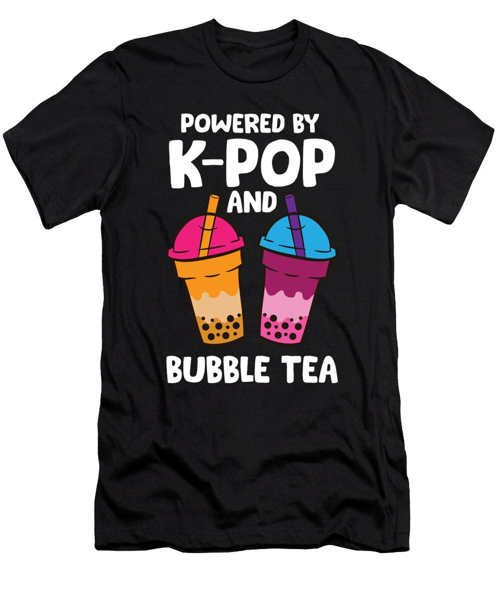 Powered By K Pop and Bubble Tea Eq Designs T-Shirt