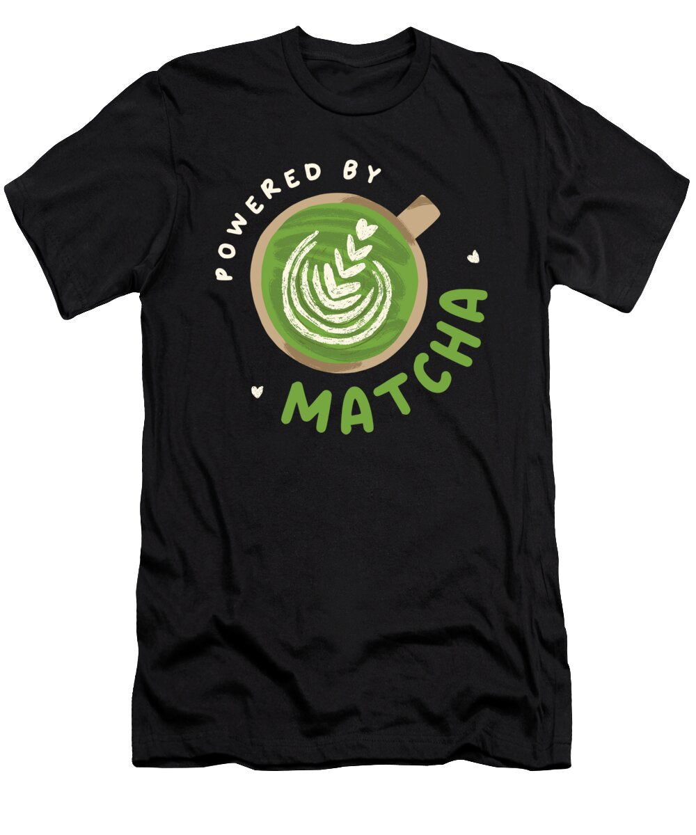 Powered By Matcha Green Tea Japanese Moon T-Shirt