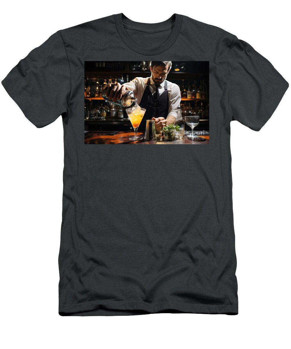 Premium Bartender Pouring Cocktail N Akkash T-Shirt