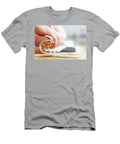Preparing Rolling Sushi Salmon Avocado Rice and Chopsticks on Wooden Table Michal Bednarek T-Shirt