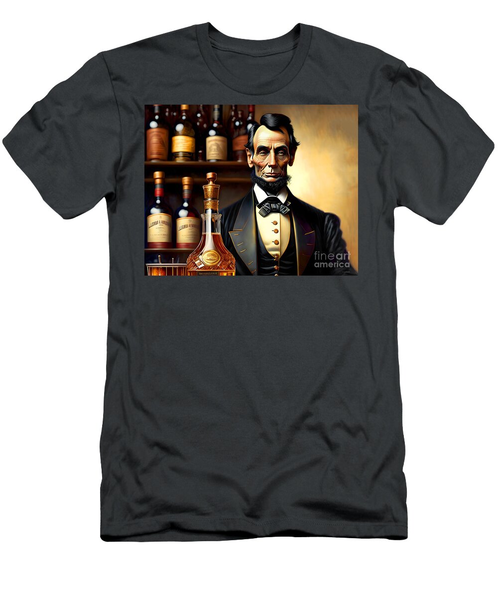 President Abraham Lincoln Having a Well Deserved Applejack After Winning the Civil War 20230127b Wingsdomain Art and Photography T-Shirt
