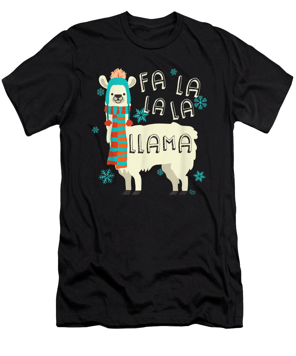 Pretty Funny Llama Christmas Alpaca Lover Gift Retro Ezone Prints T-Shirt