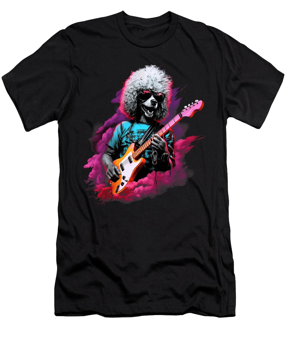 Punk Rock Guitar Poodle Dog Guitarist Natalie Lidford T-Shirt