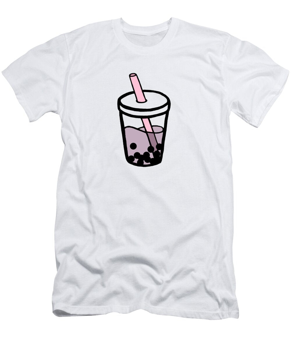 Purple Taro Bubble Tea Doodle Vivid Orchid Designs T-Shirt
