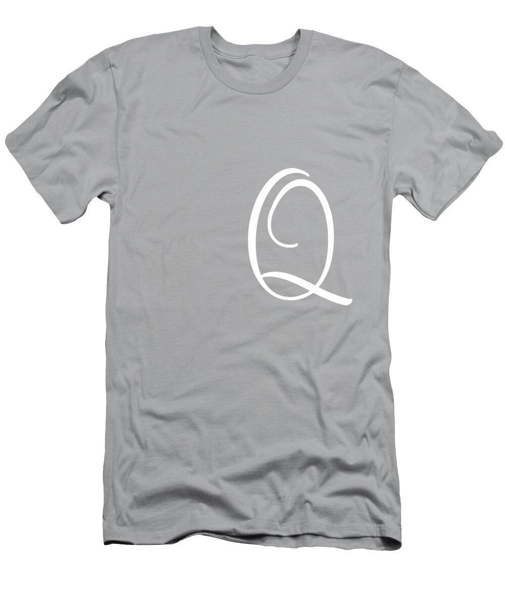 Q in White Simple Script Custom Home Fashions T-Shirt