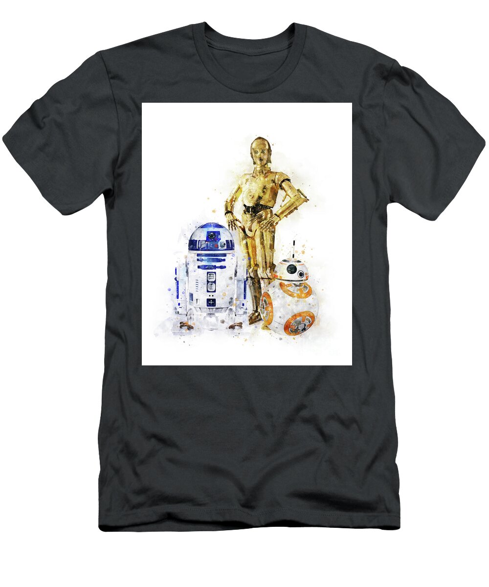 R2d2 C3po Bb8 Monn Print T-Shirt
