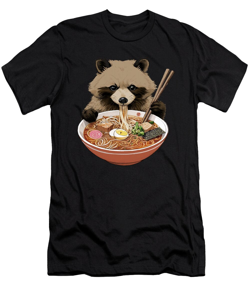 Raccoon Enjoys Delicious Bowl of Ramen Studi Alex T-Shirt