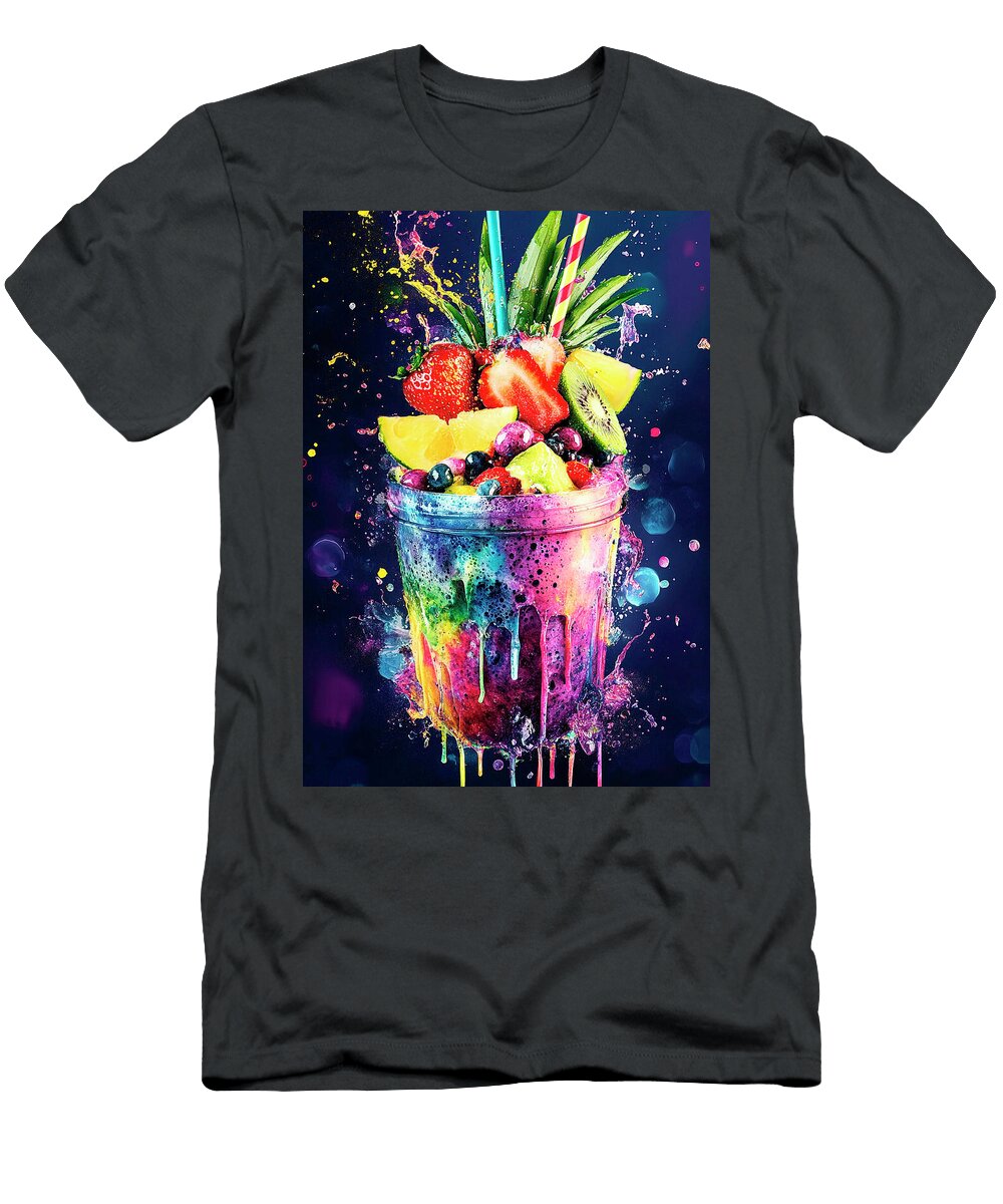 Rainbow Fruit Smoothie Splash Art Merssi Norely T-Shirt