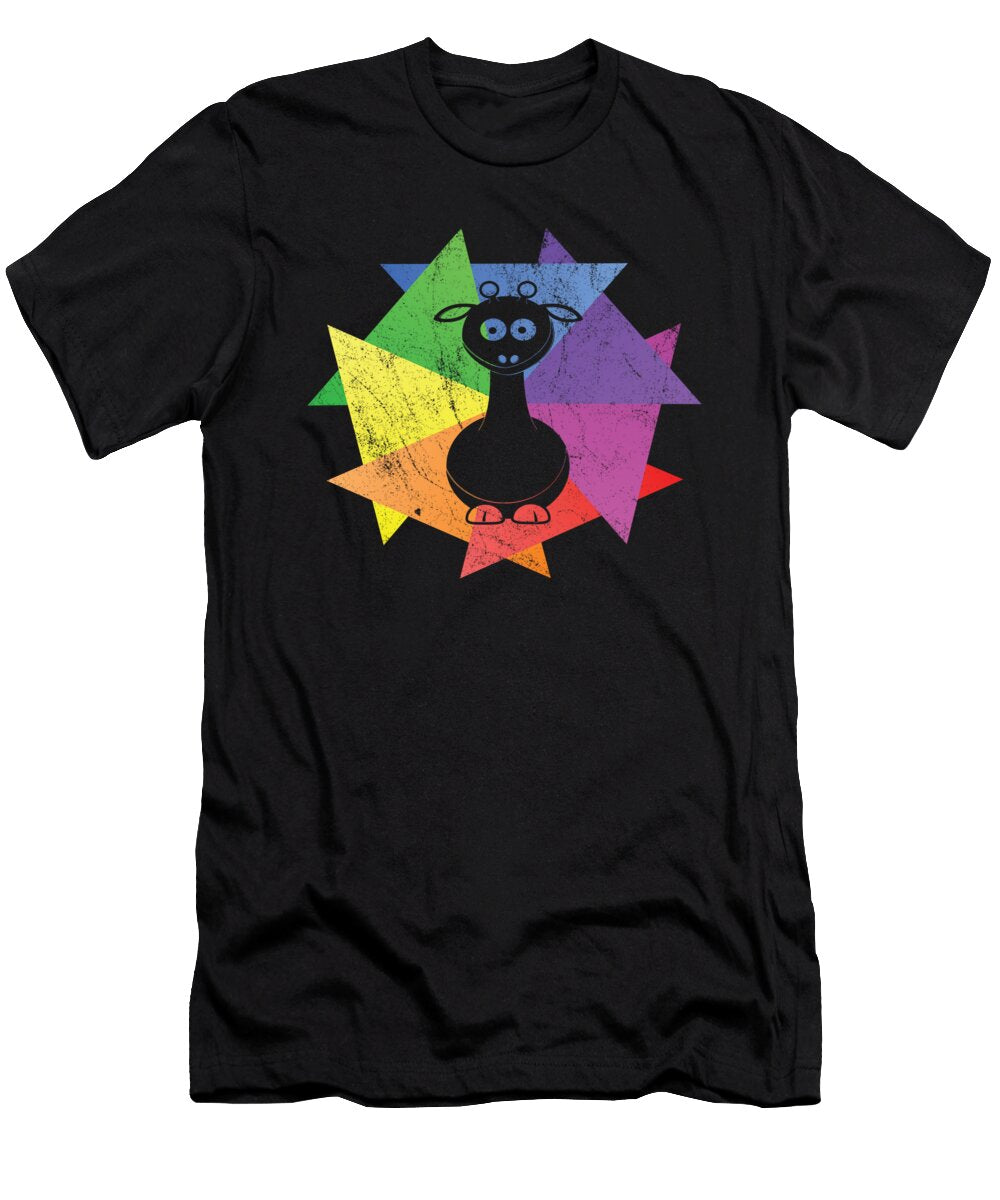 Rainbow Llama Lover Retro Style Silhouette Gift Product Art Grabitees T-Shirt