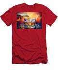 Raise the Glass Golden Whisky Poured Over Ice in a Colorful Glow Olfactoart Studio T-Shirt