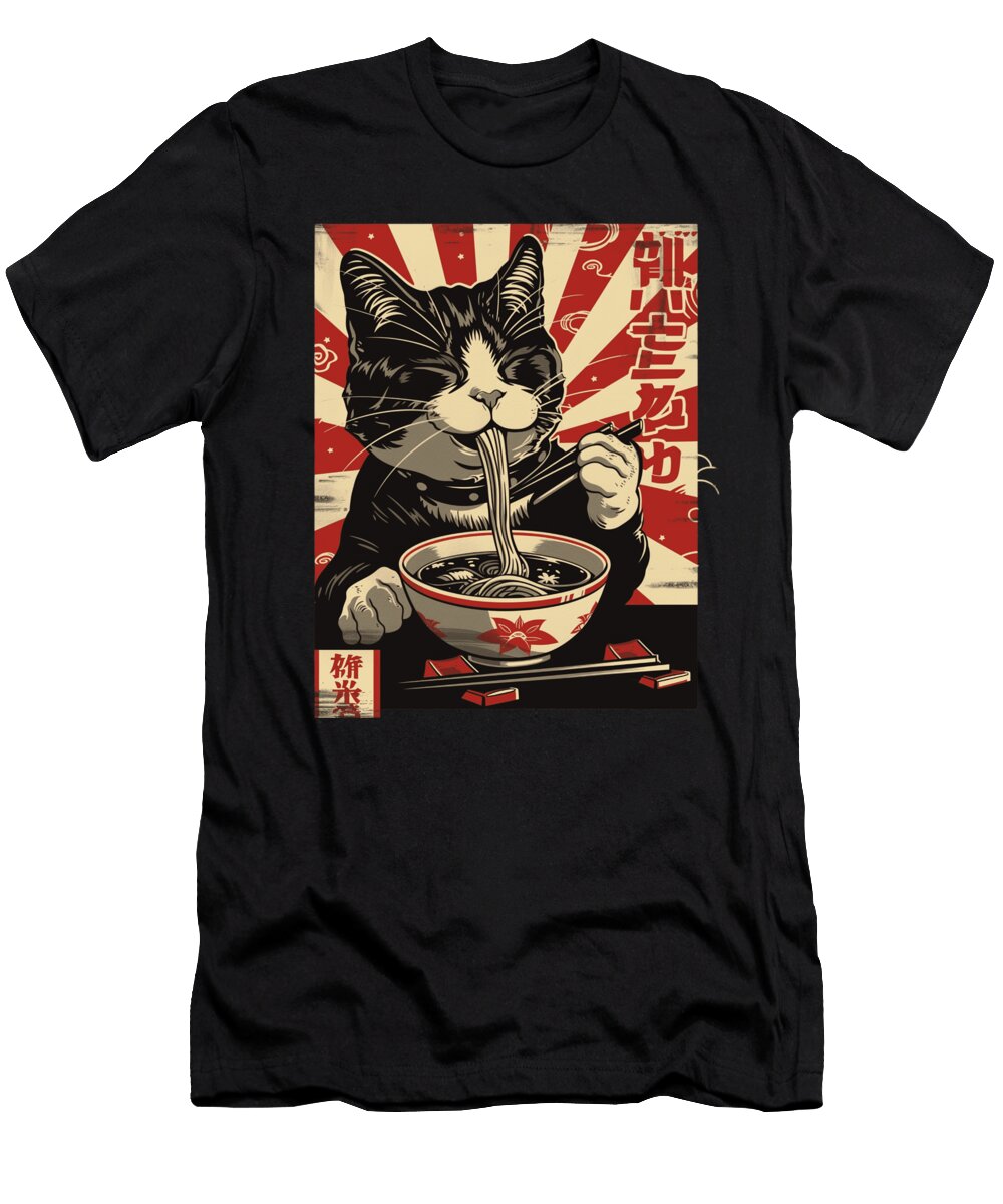 Ramen and Cats a Match Made in Heaven Dnt Prints Art T-Shirt