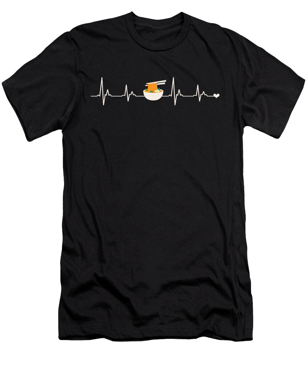 Ramen Heartbeat Japanese Ramen Food Heartbeat Noirty Designs T-Shirt