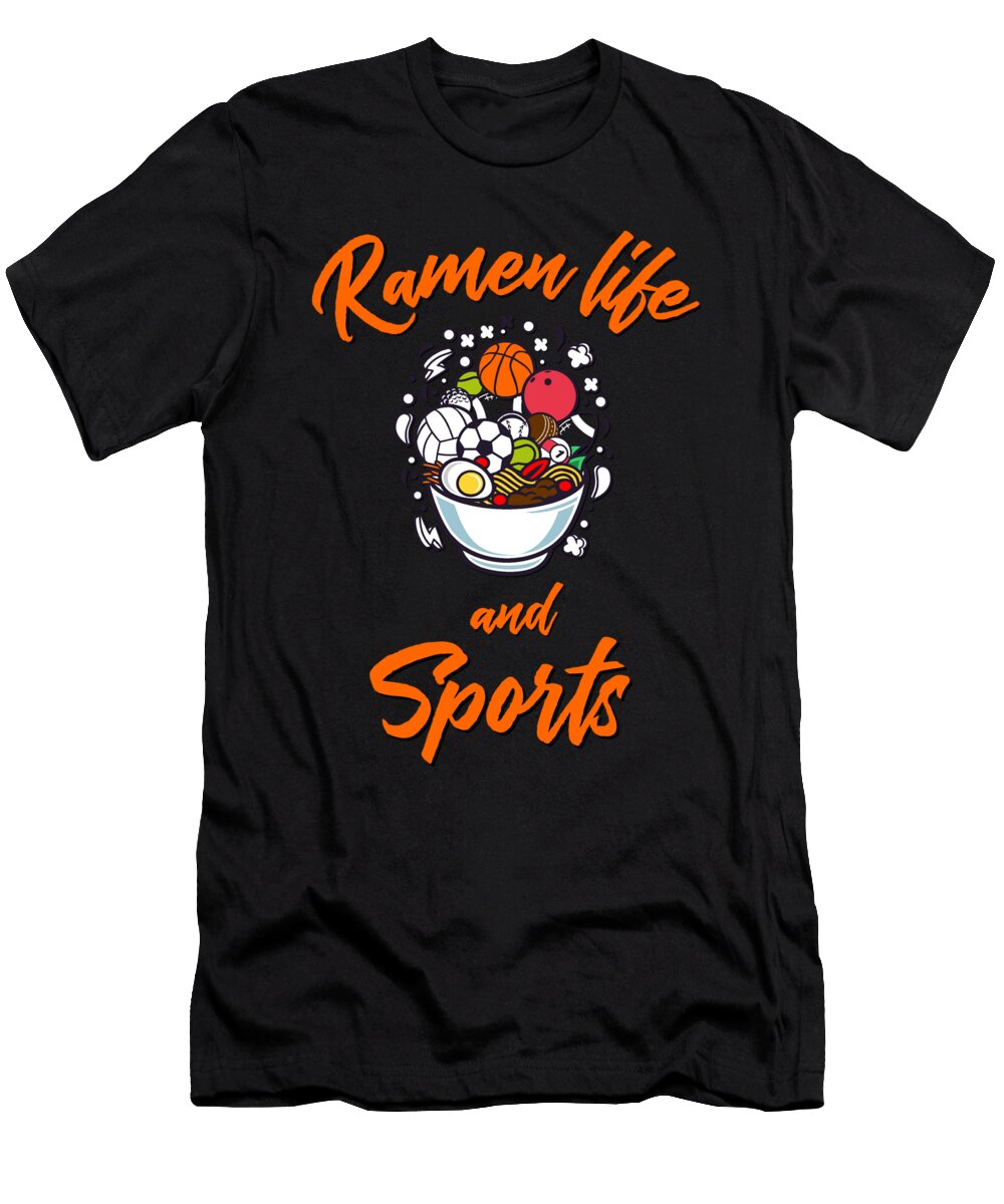 Ramen Life and Sports Noodle Bowl Ball Sports Licensed Art T-Shirt