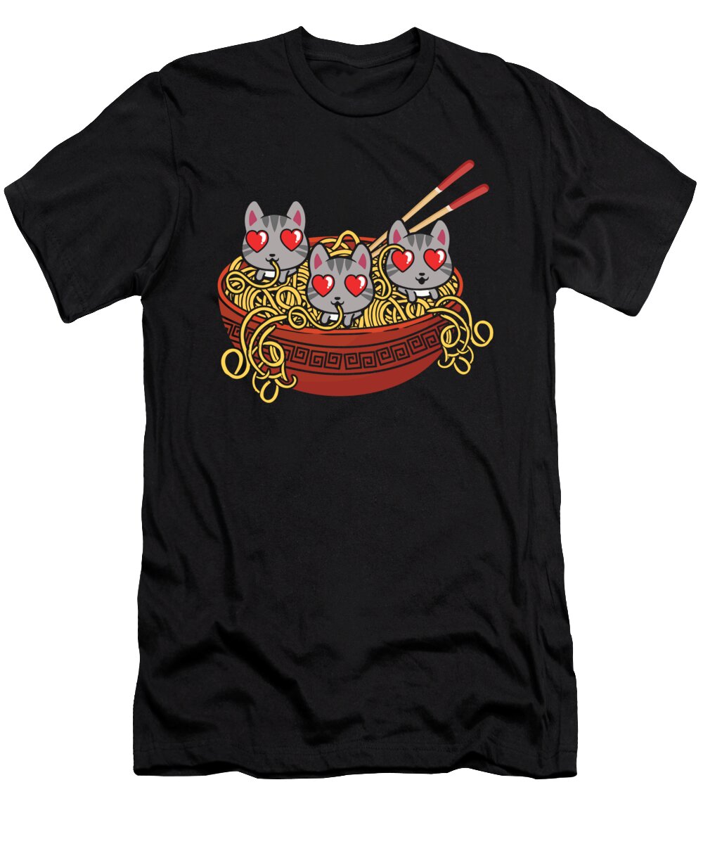 Ramen Love Cats Lover Hearts Day Valentines Shirtom T-Shirt