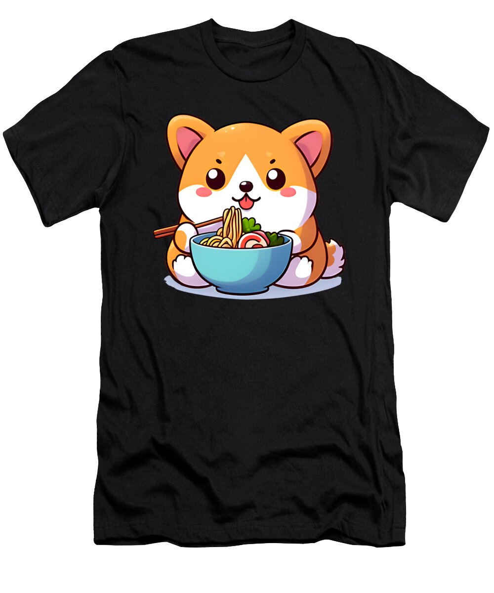 Ramen Noodles Enthusiasts Corgi Eating Ramen Orgence Matungwa T-Shirt