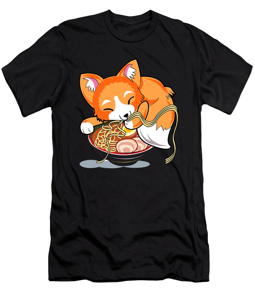 Ramen Noodles Fox Lover Kawaii Japanese Anime Dhbubble T-Shirt