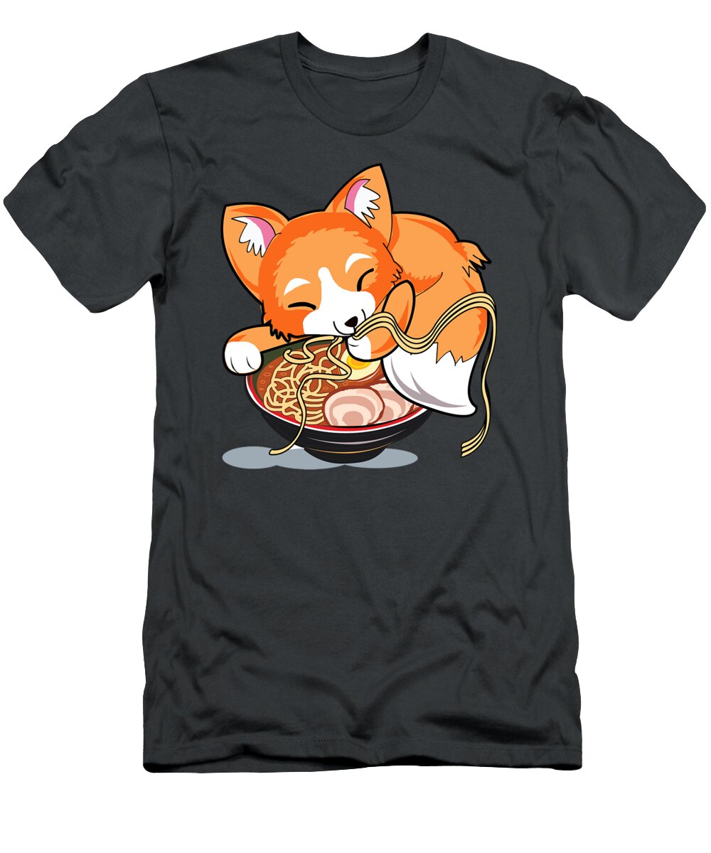 Ramen Noodles Fox Lover Kawaii Japanese Anime Mohamv Bao T-Shirt