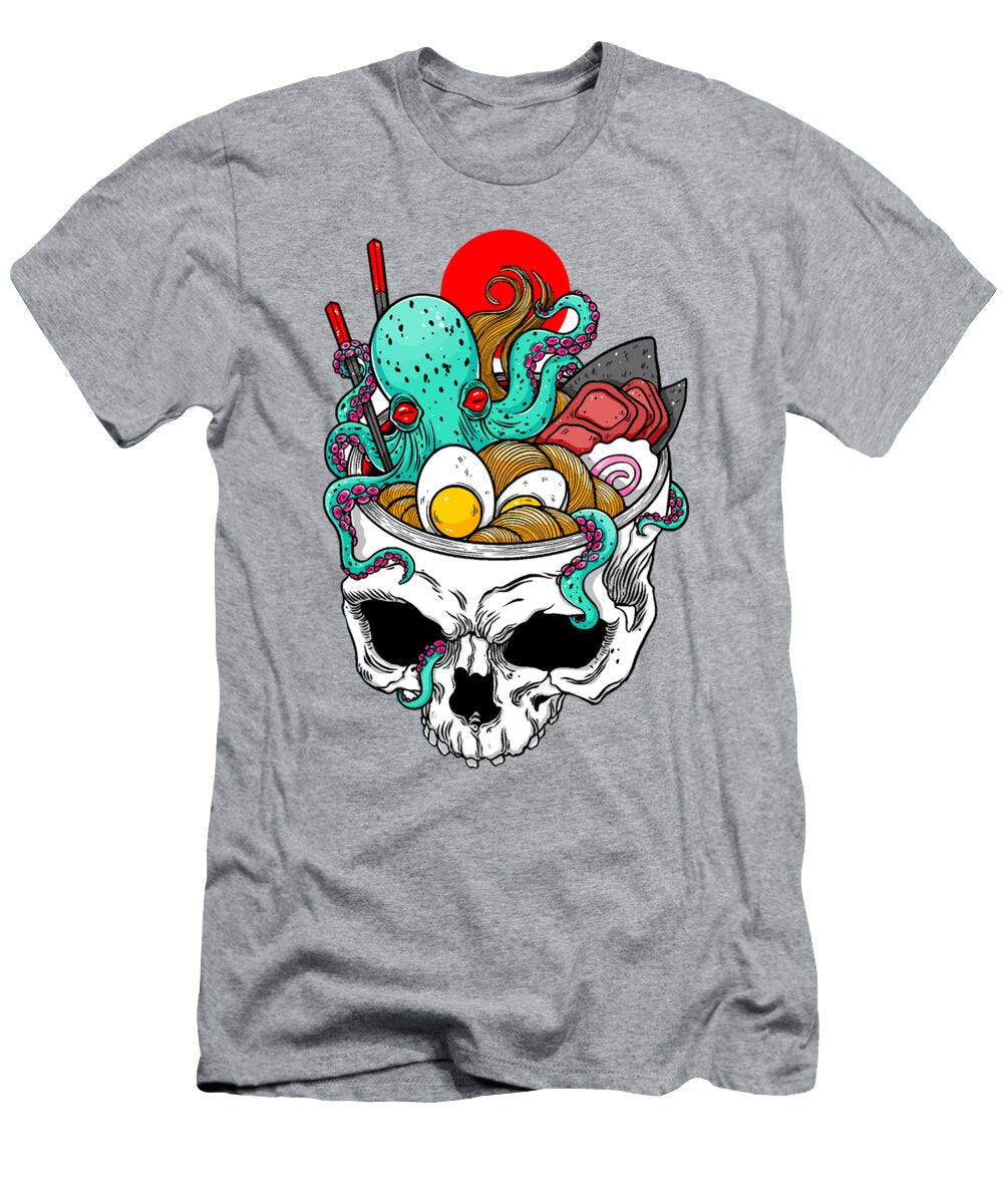 Ramen Skull Anime Japanese Skeleton Ramen Halloween Noodle Skull Kawaii Hilario Ibanez T-Shirt