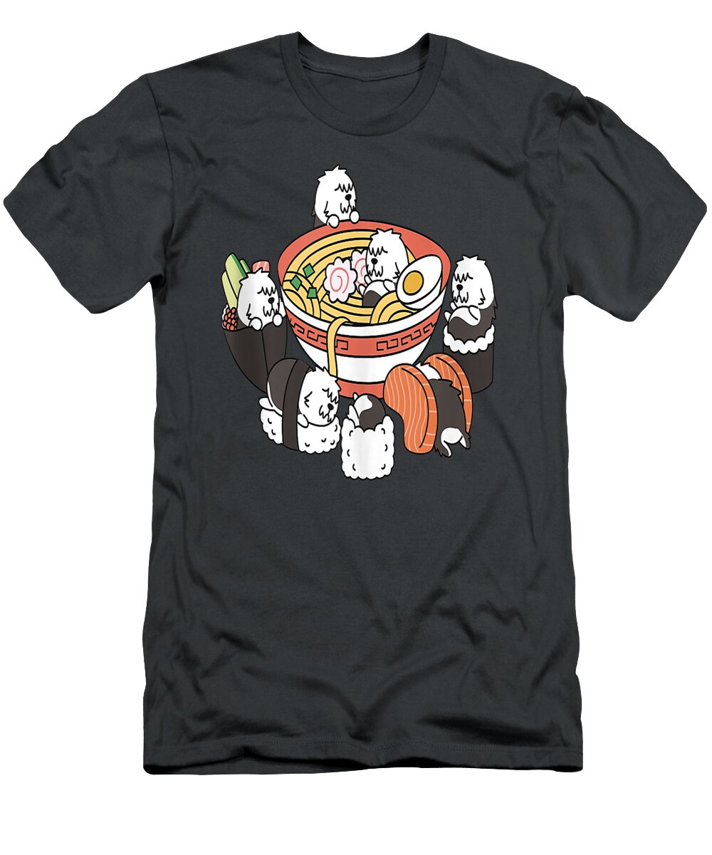 Ramen Sushi Old English Sheepdog Dog Poppyz Aimel T-Shirt