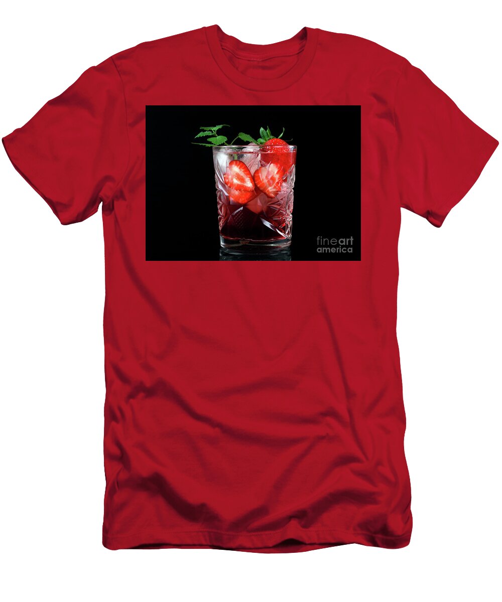 Red Alcoholic Drink with Strawberry Oksana Chaun T-Shirt