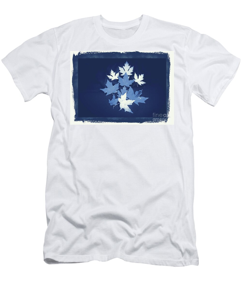 Red and Silver Maples of Cyanotype Design Maria Faria Rodrigues T-Shirt