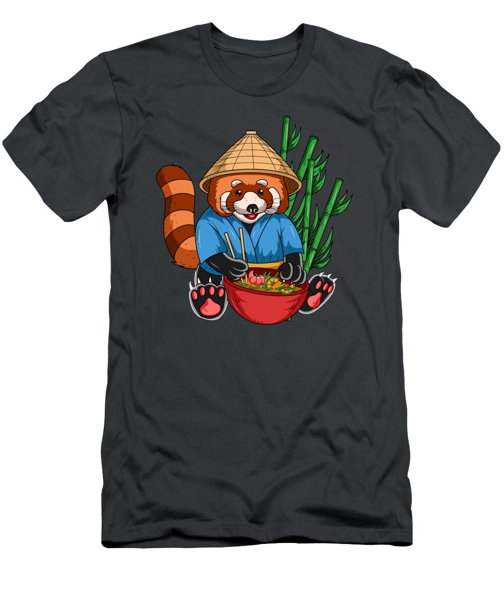 Red Panda for Men Women Kids Ramen Cook Ramen Racoon Crazy Squirrel T-Shirt