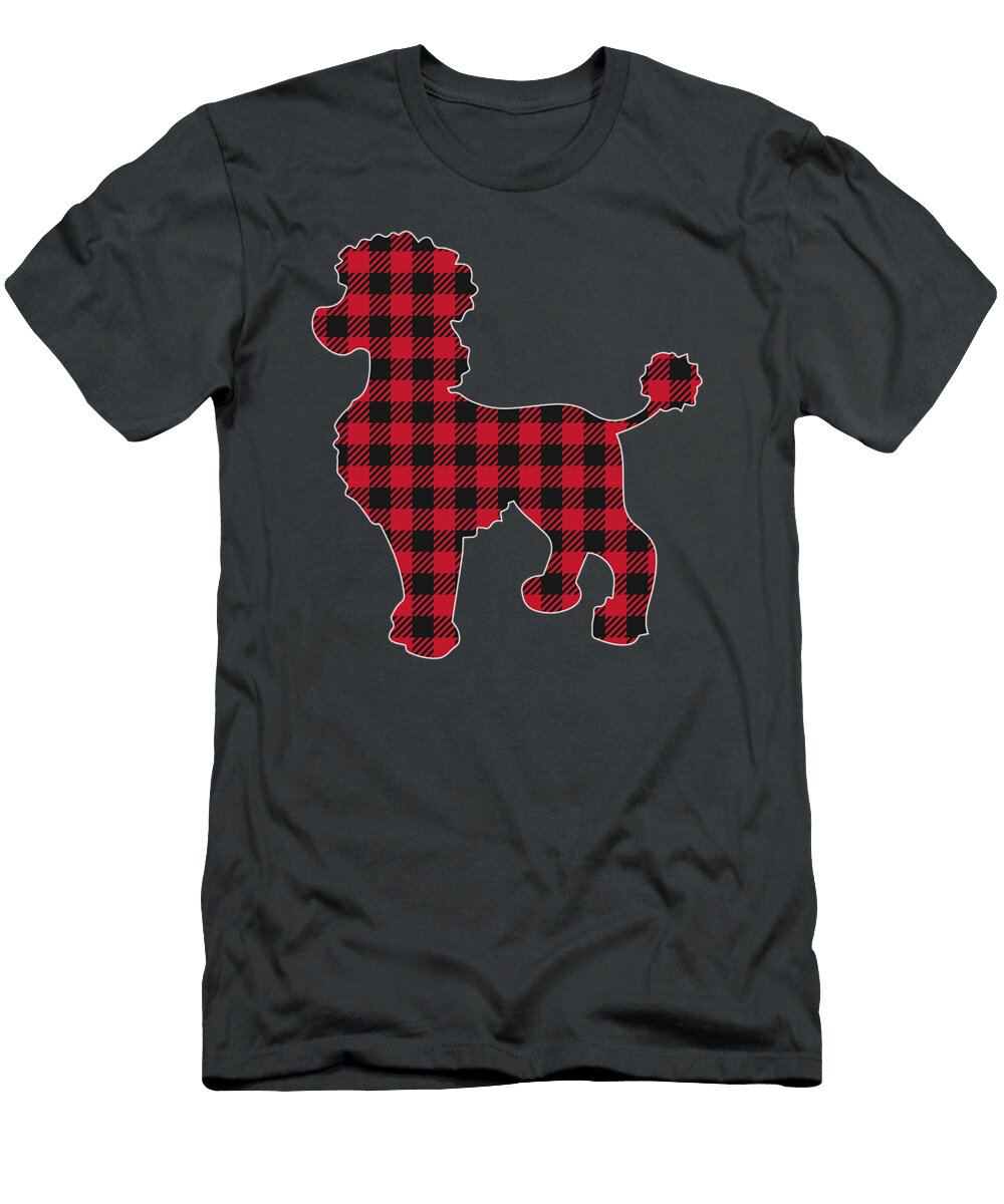 Red Plaid Buffalo Great Poodle Christmas Pajamas Mom Diogo Linda T-Shirt