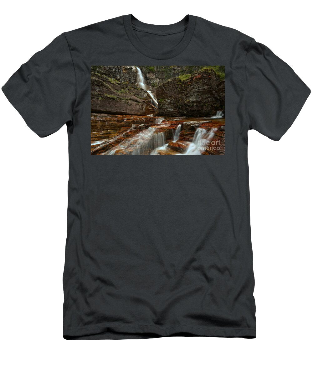 Red Rocks and Streaming Water Adam Jewell T-Shirt