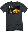 Red Wine and Golden Lasagna with Fresh Basil Layers of Flavor and Warmth Olfactoart Studio T-Shirt