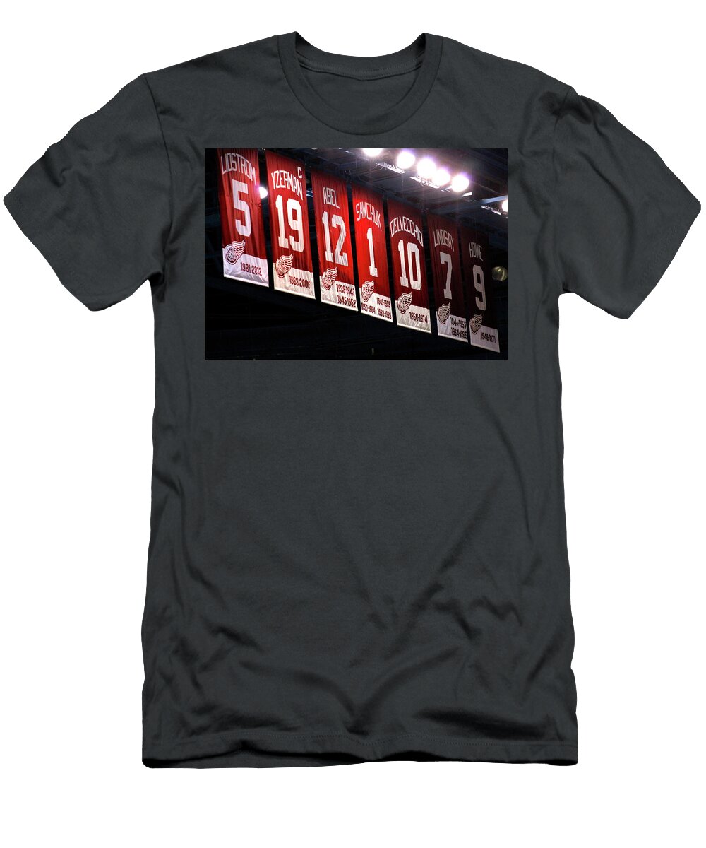 Red Wings Flags At Joe Louis Arena Danielle Allard T-Shirt