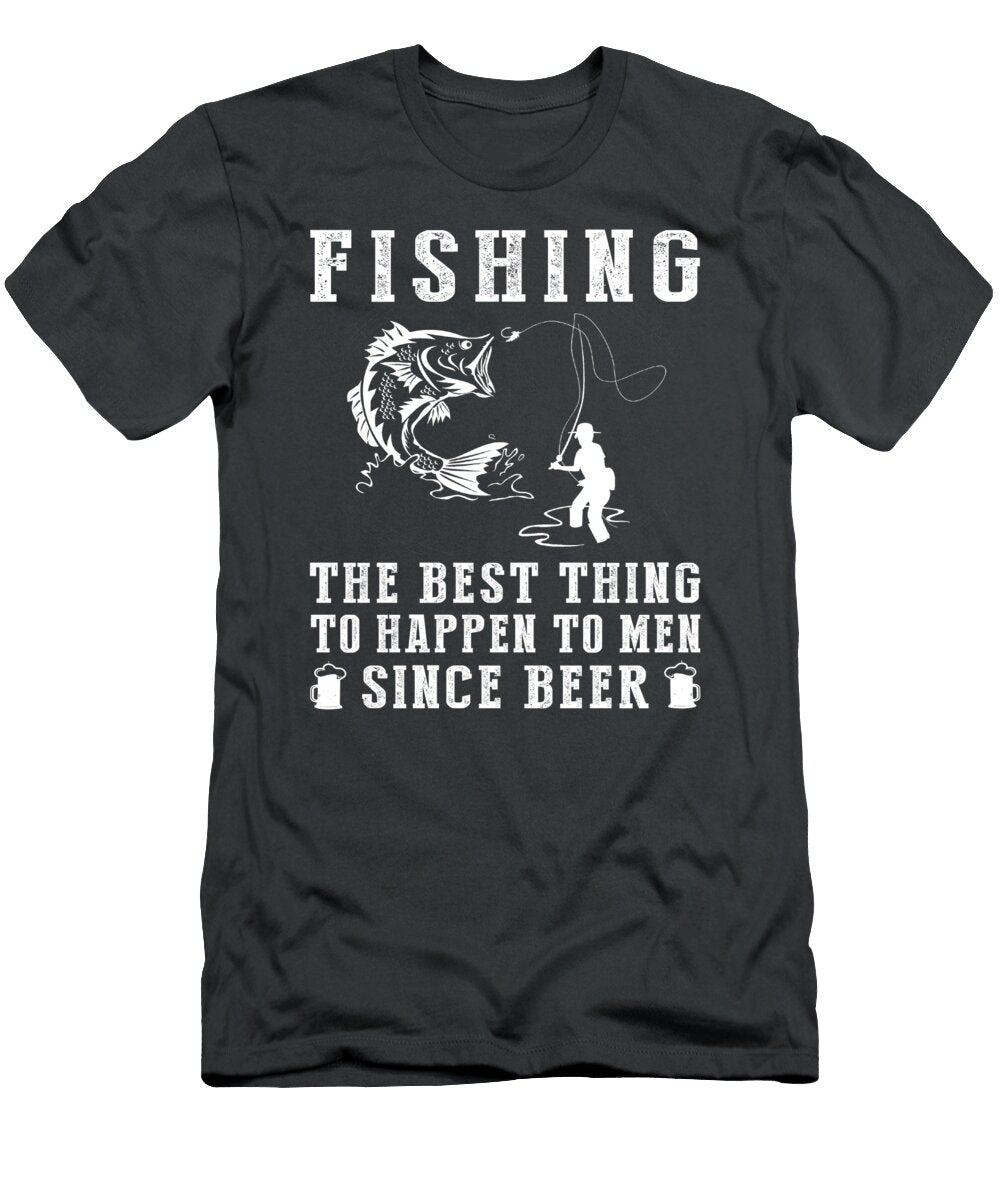 Reel in the Laughs Fishing Mens Joy Beyond Beer Wine Fishing Humor T-Shirt