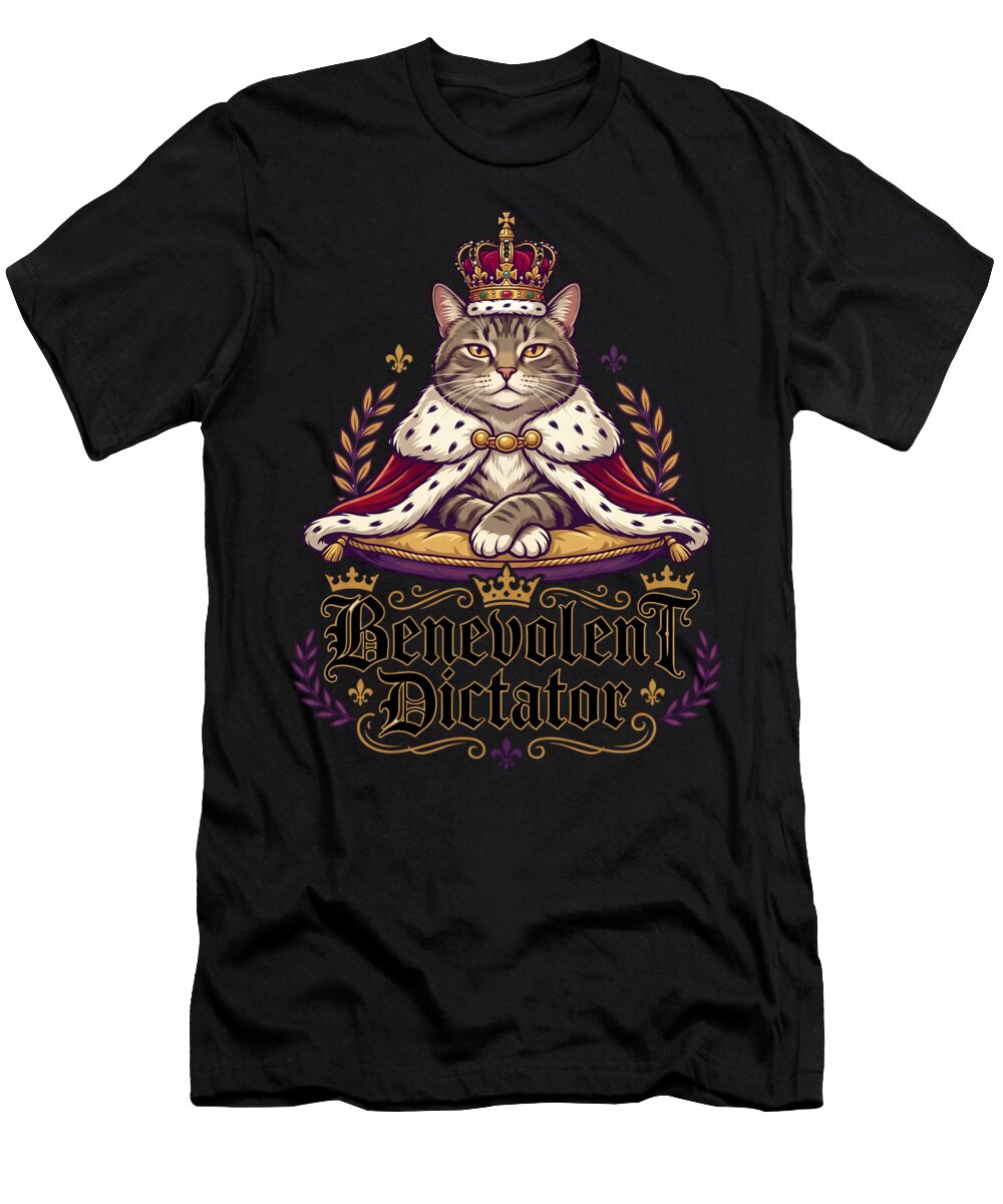 Regal Cat with Royal Crown Nostalgic Art T-Shirt