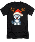 Reindeer Santa Hat Husky Dog Christmas Funny Zyneu Gangd T-Shirt