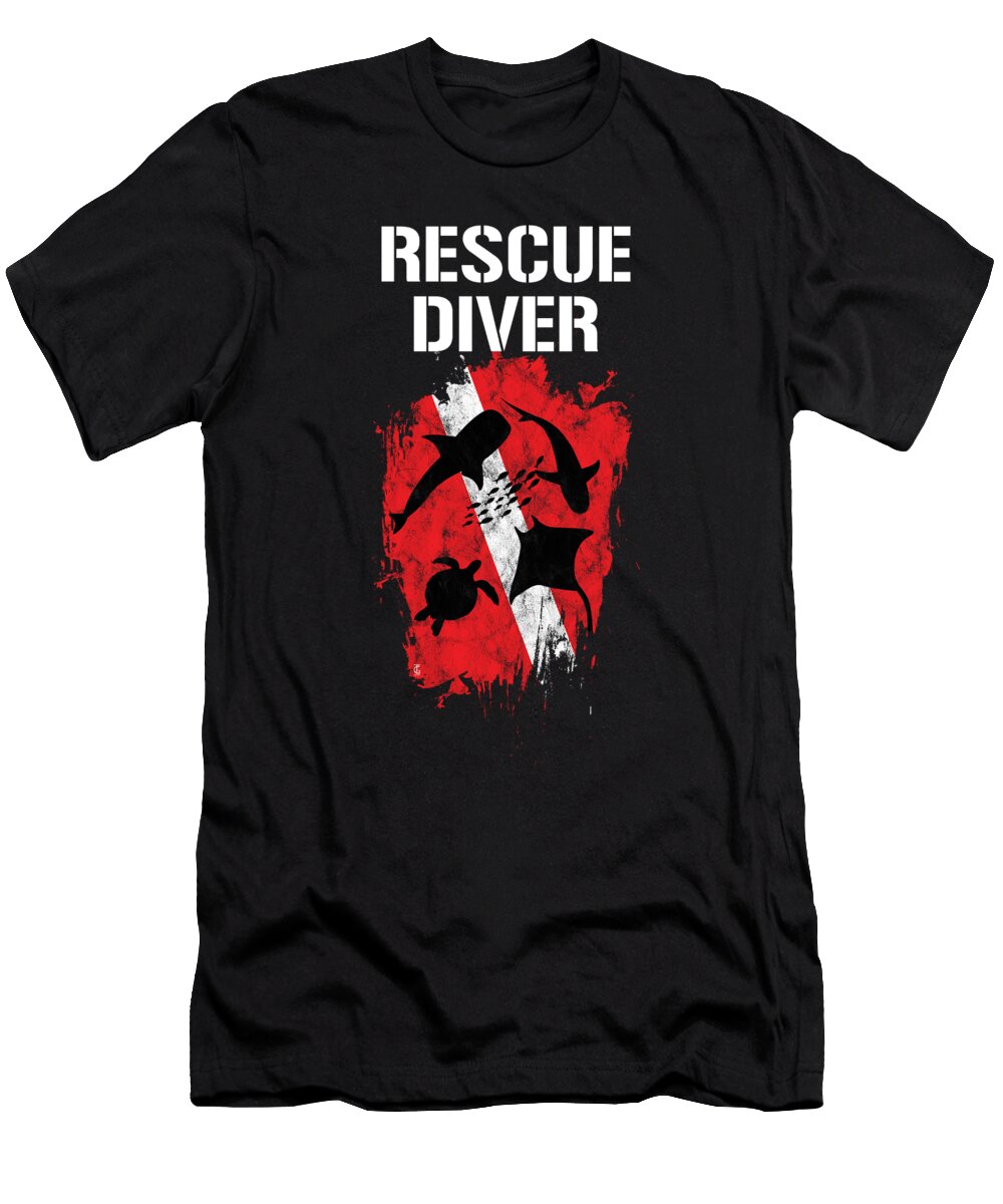 Rescue Diver Down Flag Scuba Diving Snorkeling Thomas Larch T-Shirt