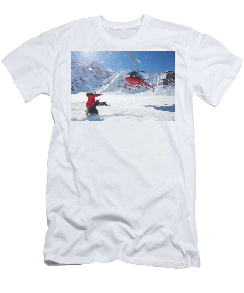 Rescue Helicopter Is Landing Menno Boermans T-Shirt