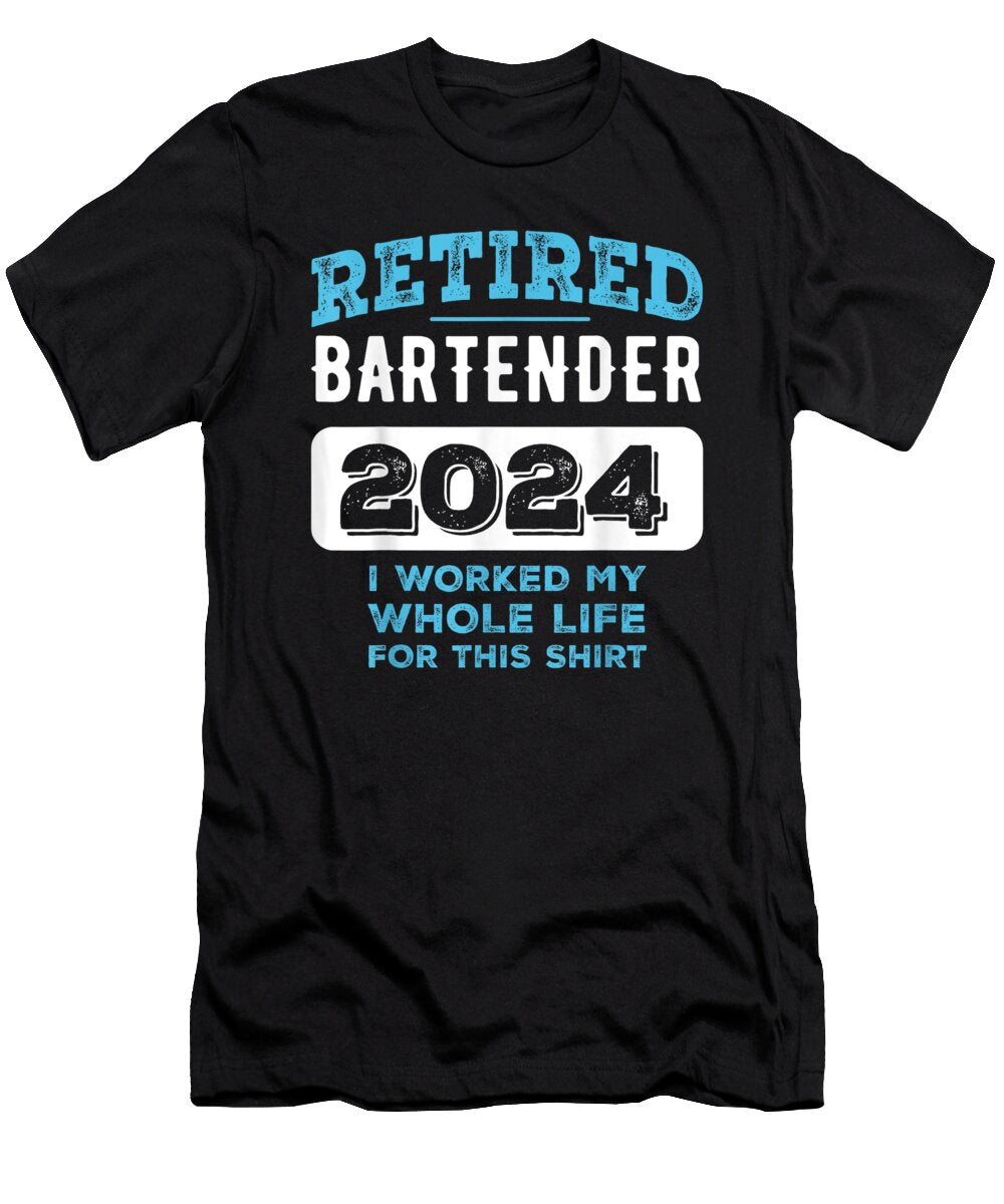 Retired Bartender 2024 Funny Retirement Dh Bubble T-Shirt