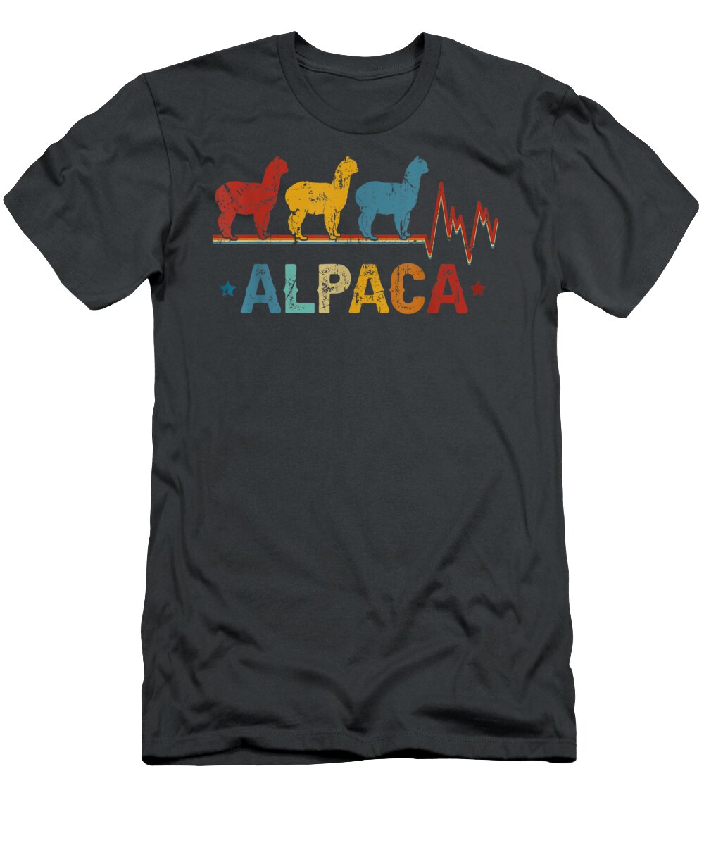 Retro Alpaca Heart Xmas Valentines Day Gift T Umar Lilias T-Shirt