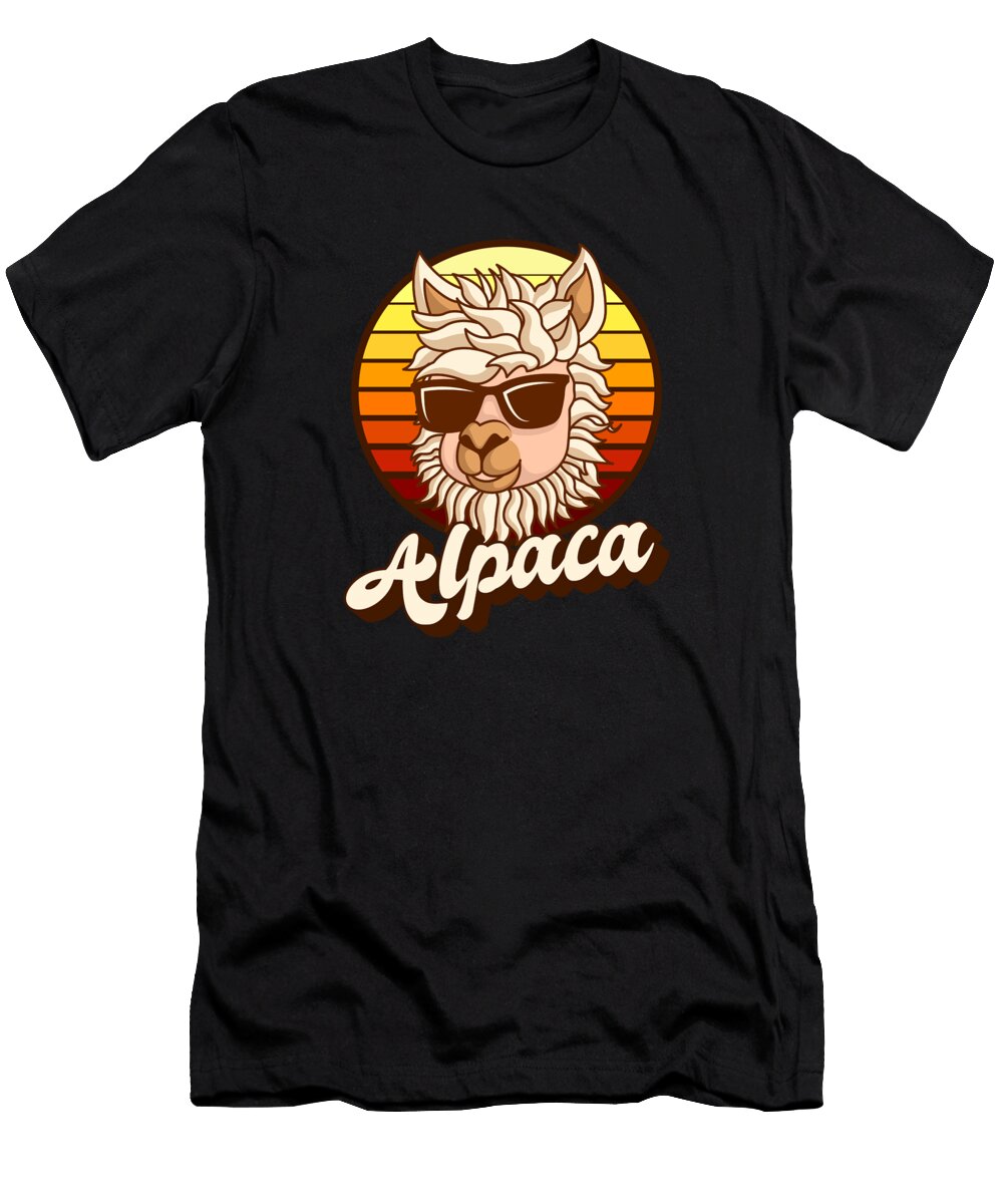 Retro Alpaca Llama Vicuna Guanaco Breeder Alpaca Marco Rothe T-Shirt