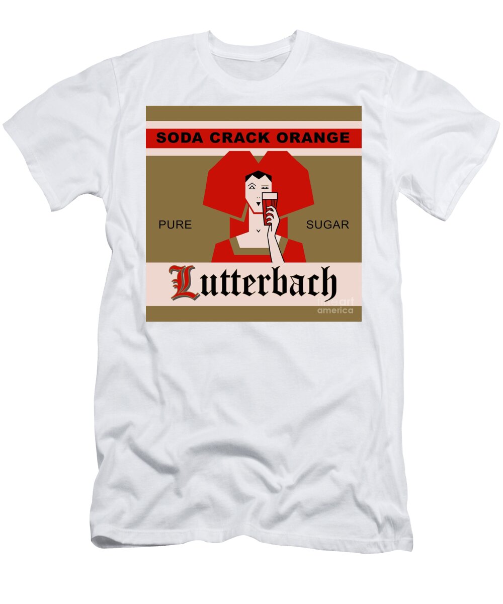 Retro Art Deco Crack Soda Orange Advertising Heidi De Leeuw T-Shirt