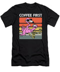 Retro Coffee Flamingo Barista Roaster Vintage Coffee First Crazy Squirrel T-Shirt