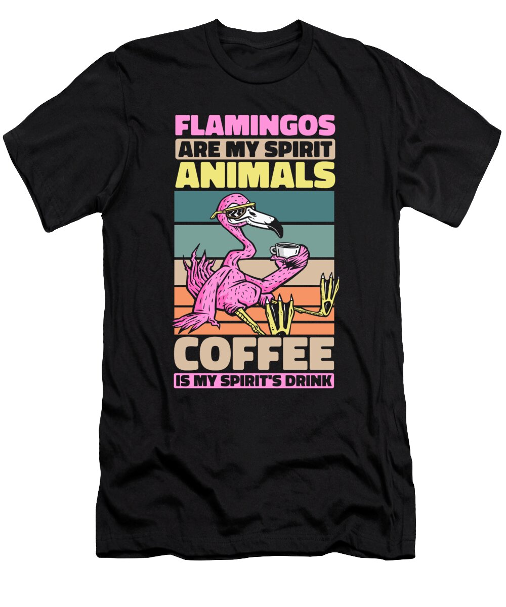 Retro Coffee Roasting Barista Cafe Vintage Coffee Flamingo Crazy Squirrel T-Shirt