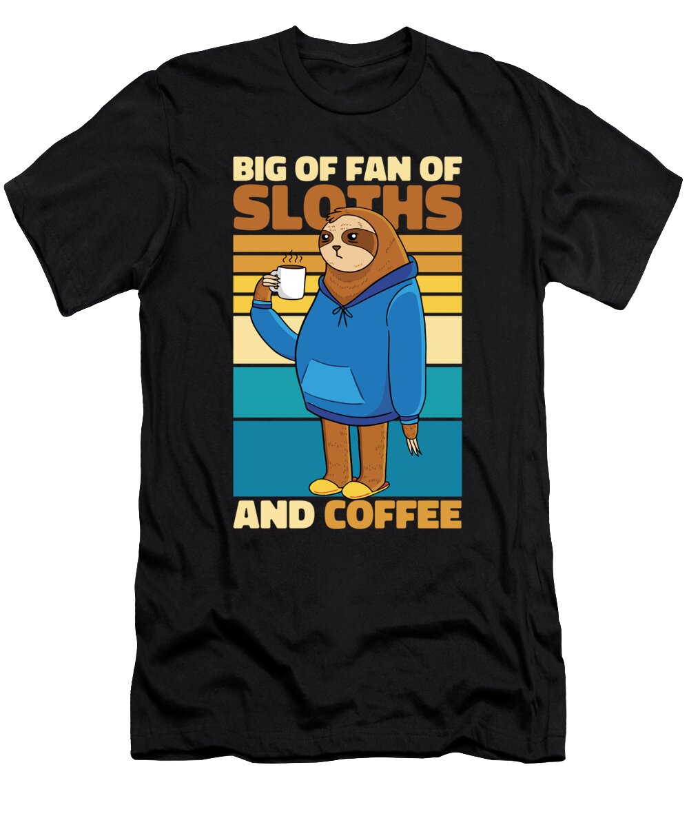 Retro Coffee Roasting Cafe Barista Vintage Coffee Sloth Crazy Squirrel T-Shirt
