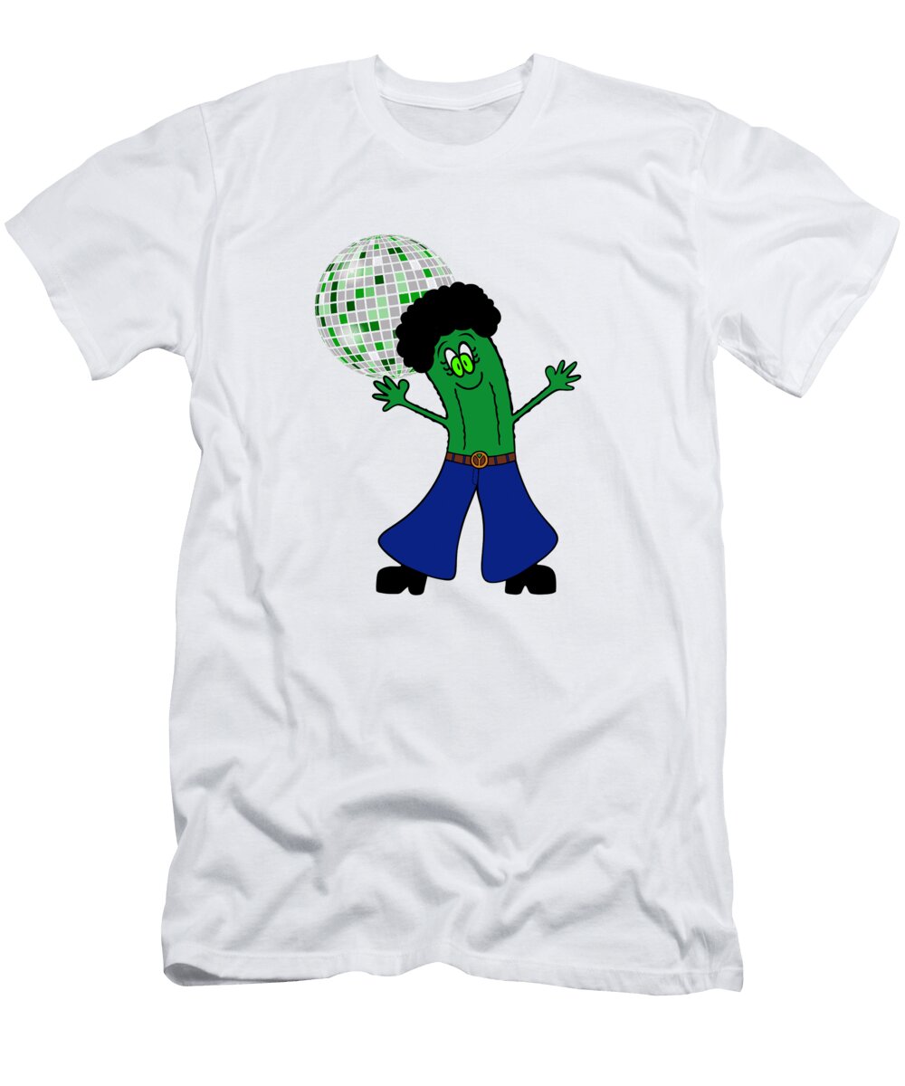 Retro Disco Funny Dill Pickle Kathleen Sartoris T-Shirt