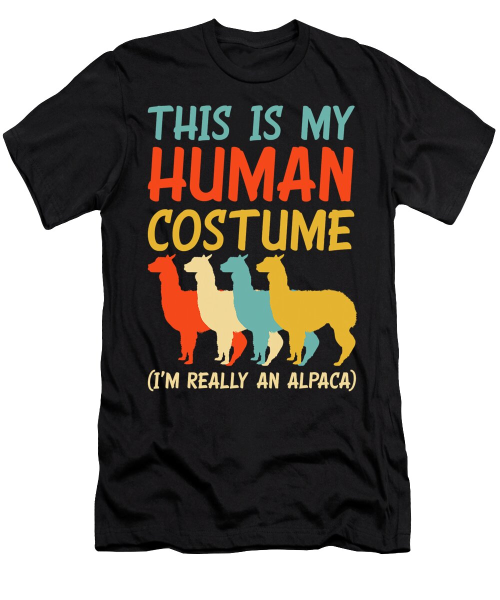Retro Human Costume Im Really an Alpaca Grover Mcclure T-Shirt
