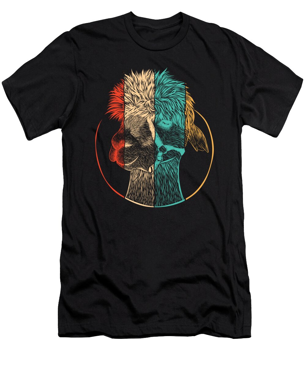 Retro Llama Vicuna Guanaco Breeder Alpaca Graphics Lab T-Shirt